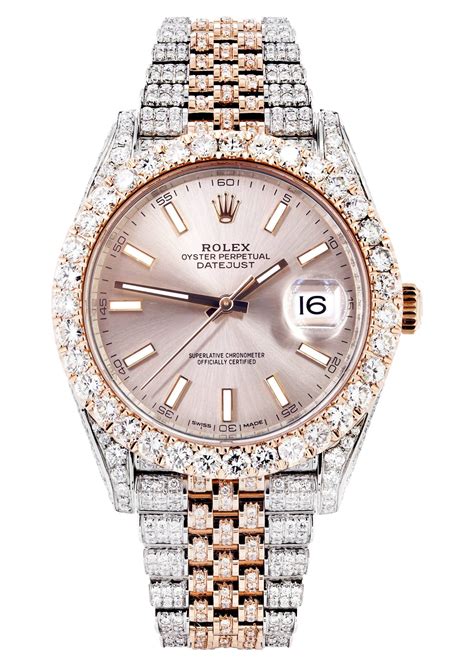 rolex datejust rose gold with diamonds|rolex datejust full diamond price.